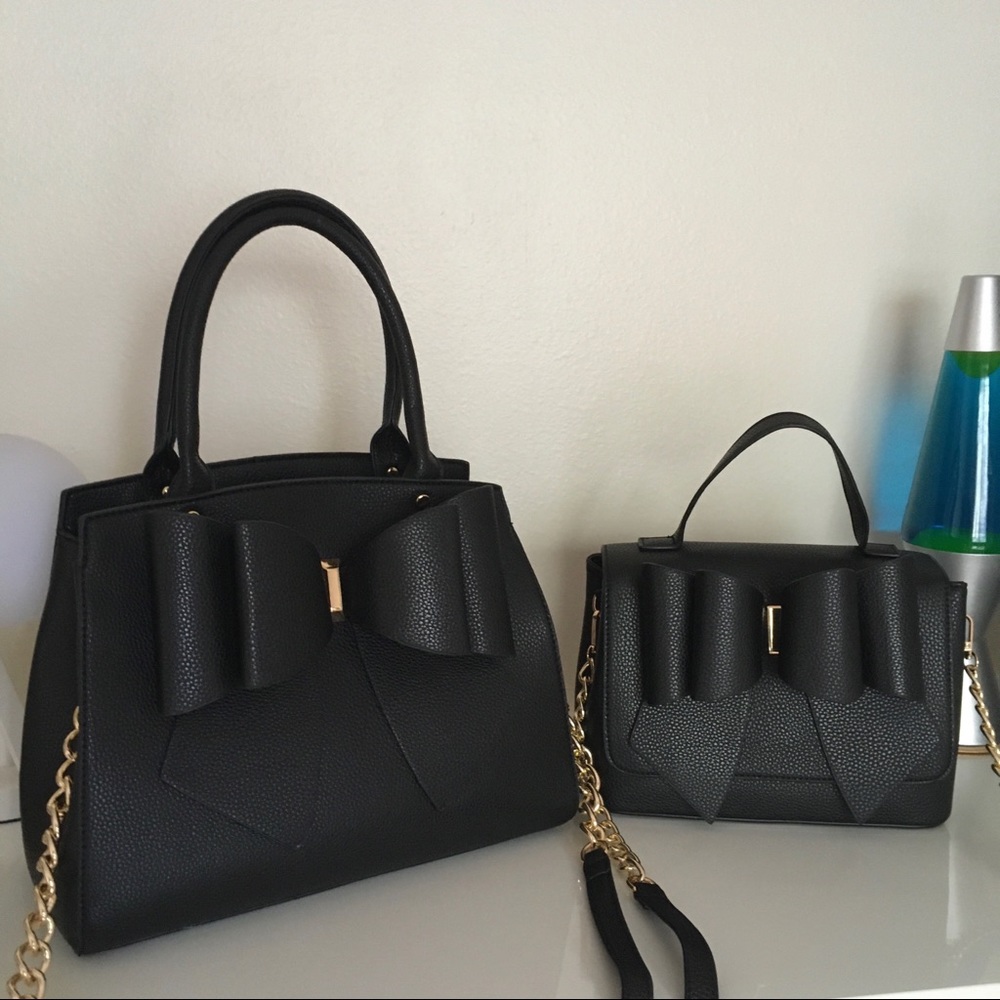 Large Bow Black Harajuku Kawaii Handbag Bag Purse - Picture 2 of 13